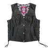 Hot Leathers VSL1017 Ladies 'Sugar Skull' Lined Black Leather MC