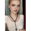 Ticome Women's Slip Chain Necklace Locker Key Heart O-Ring Black