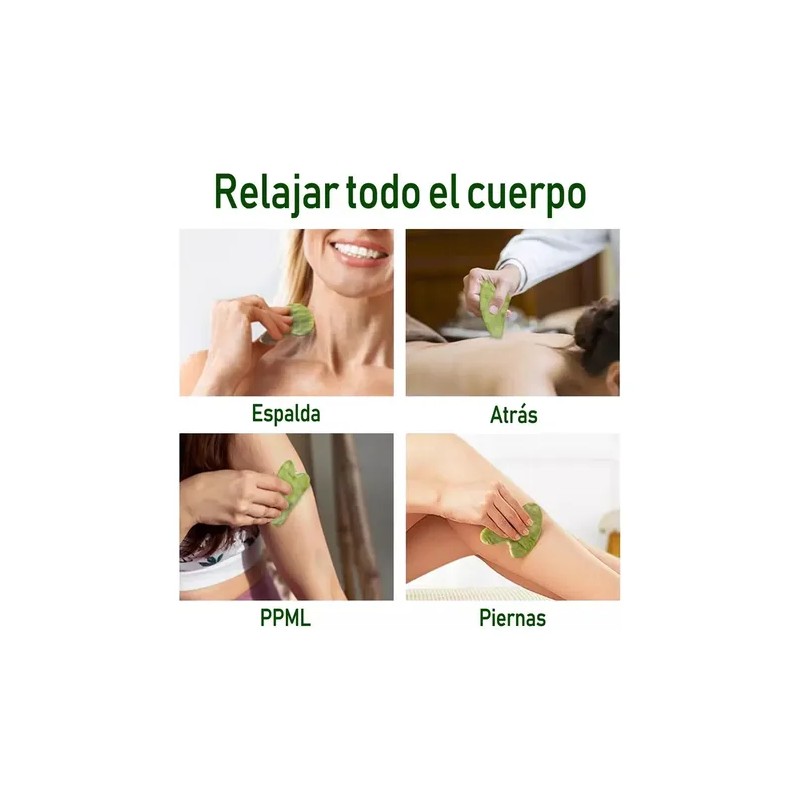 Rodillo Masaje Facial De Jade Gua Sha Rejuvenece Kit
