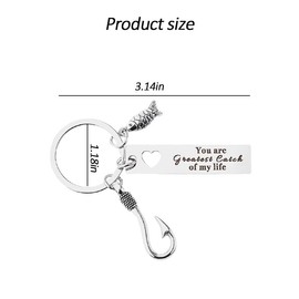 Husband Boyfriend Valentines Day Gifts for Him Fiance Anniversary Wedding Gifts for Hubby Husband Birthday Gifts for Boyfriend I Love You Gifts for Hubby You Are The Greatest Catch of My Life Keychain