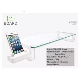 U-board UBOARD SMART  - Tempered Glass imac Monitor Stand Shelf Built-in 3 x USB 2.0