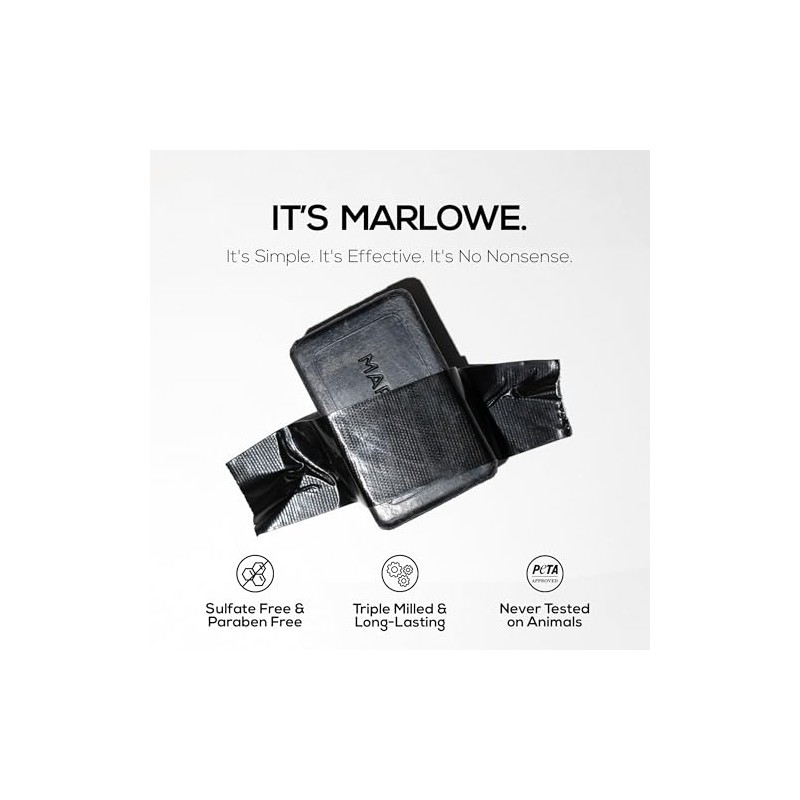 MARLOWE. Charcoal Face & Body Soap Bar No. 106 (210ml)