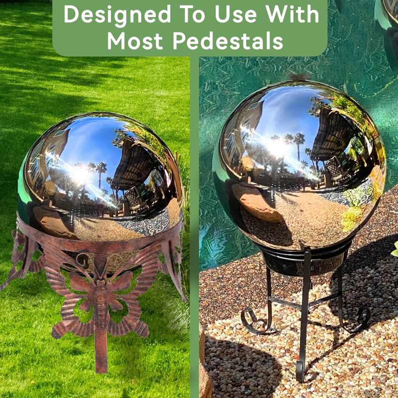 Lily's Home Gazing Globe Mirror Ball in Silver Stainless Steel