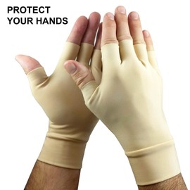Light Skin Tone Fingerless Gloves – Made in USA