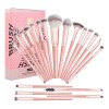 Brochas De Maquillaje Kit 20 Pcs Para Maquillaje Profesional Rosa