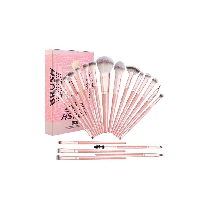Brochas De Maquillaje Kit 20 Pcs Para Maquillaje Profesional Rosa