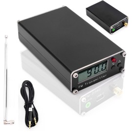 Zunate Transmisor de Radio FM de 0,5 W y 2 KM, Transmisor de Transmisión FM de Largo Alcance, Estación Estéreo de Señal de Sonido con Onda Corta de 76 a 108 MHz para Automóvil