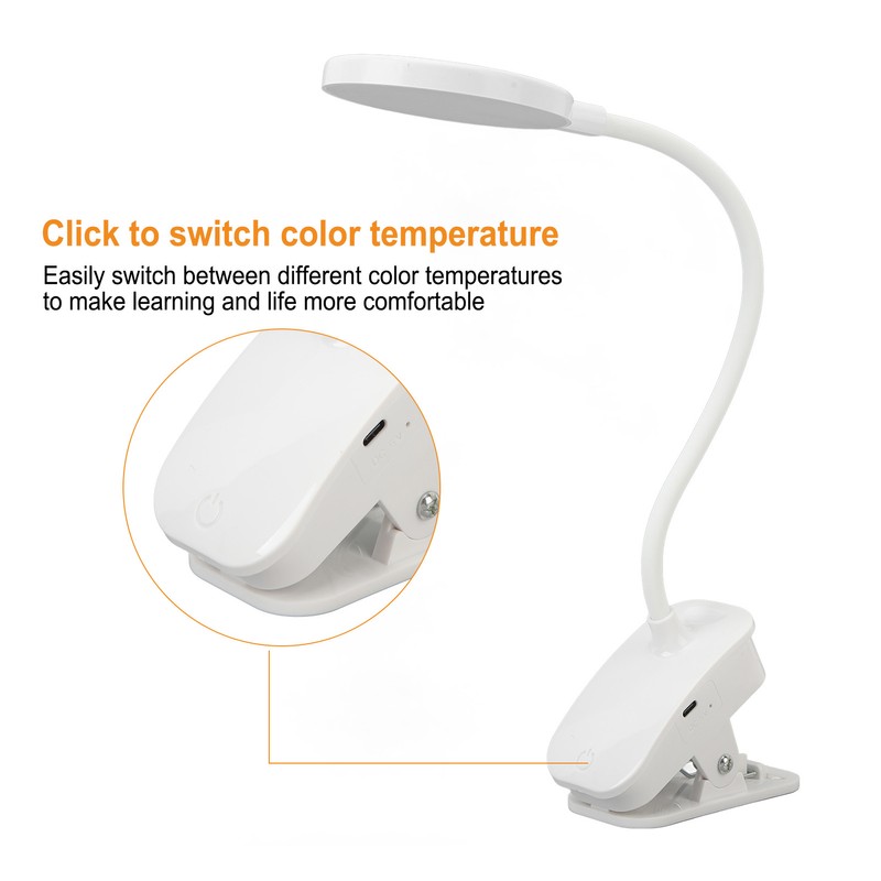 LED Clip Lamp Desk Table Foldable USB Eye Protection Study