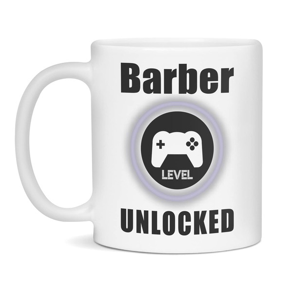 Gamer Barber Mug,Becoming a Barber, 11-Ounce White