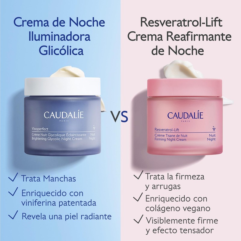 Caudalie Vinoperfect Crema Iluminadora Glicólica de Noche, Cápsula de Recambio