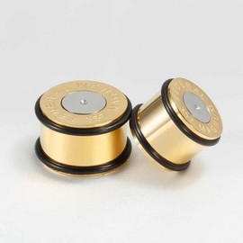 TBOSEN 1 Pair of Gold Cylinder Classic Simple Style Tunnel Stud Gauges Expander Piercing Fashion Gift 2g-1 Inch in 6 mm - 25 mm