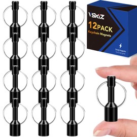 VSKIZ Keychain Magnets, Magnetic Key Chain for Testing Brass, Neodymium Pocket Magnet Key Holders with Strong Magnetic Black Rare Earth, Precious Metal Verifier for Gold & Silver Testing Kit -12 Pack