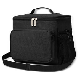 TIECHI Insulated Lunch Bag, 12L Large Lunch Tote Box Bag with Adjustable Shoulder Strap, Upgraded Leakproof Lining Cooler Bag for Men Women Work Picnic(Black)