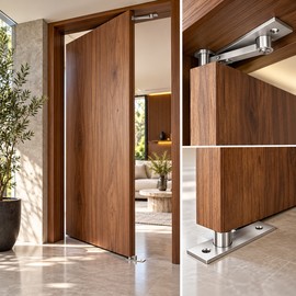 Stainless Steel Pivot Door Hinge Shaft 90° 360° Rotating Heavy Duty Hidden Door Hardware