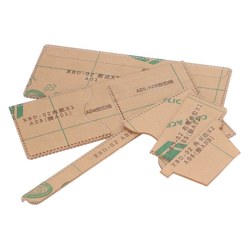 6PCS Acrylic Template DIY Wallet Pattern Handmade Making Mold Craft