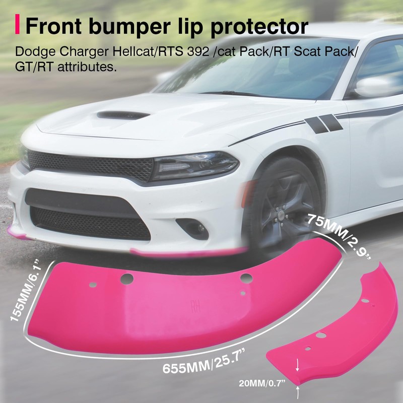 HTRACING Front Bumper Lip Splitter Protector Compatible with Charger SRT