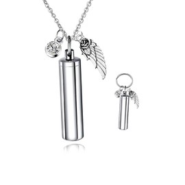 WEINER Memorial Pendant, Memorial Pendant, Pet Ashes, Necklace, Keychain, Waterproof, Commemorative Accessory, Stainless Steel, Includes Angel Wings, Rubber Stainless Steel