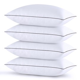 HUXMEYSON Pillows Standard Size Set of 4, Bed Pillows Set of 4, Down Alternative Luxury Hotel Pillows for Sleeping Standard Pillows Set of 4 for Side and Back Sleepers | HUXMEYSON