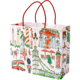 Caspari Cosmopolitan Christmas Large Gift Bag - 4 Bags