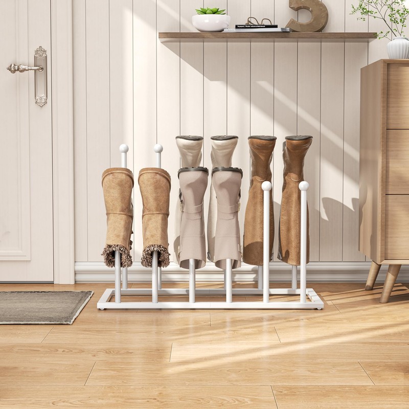 pickpiff Free Standing Shoe Racks - White Metal Boot Rack