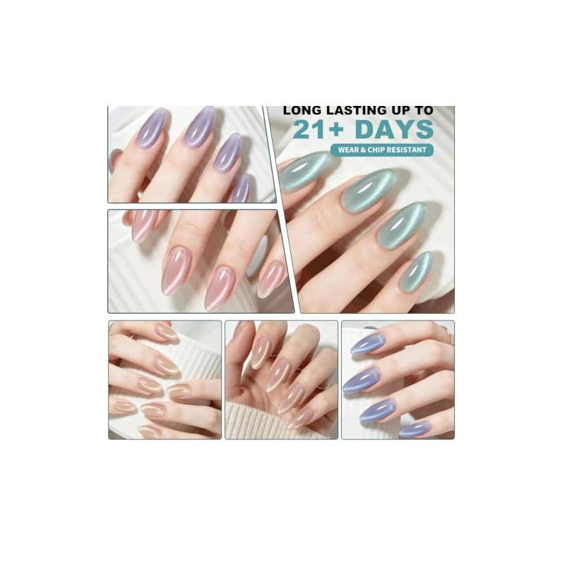 Rotuladores Color Para Uñas 6 Piezas Magnético Alto Brillo Secado