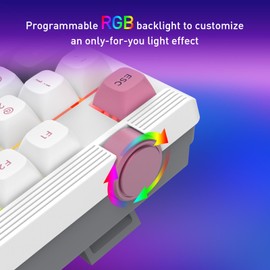 Redragon K729 80% Wired Gasket RGB Gaming Keyboard, 87 Keys TKL Mechanical Keyboard w/Knob Control, Mix-Color PBT Keycaps, Hot-Swap South-Facing Socket & 5-Layer Dampener, Custom Linear Switch