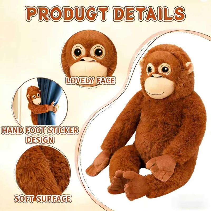 Babylounger Punch Monkey Plush,Orangutan, Gorilla Plush, Gorilla Stuffed Animal for