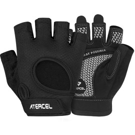 ATERCEL, Muscle Training Gloves, Men's, Women's, Muscle Training, Gym Gloves, Sports Gloves, Anti-Slip, Breathable, Ergonomic Design, Fit, Lightweight (Black, S)