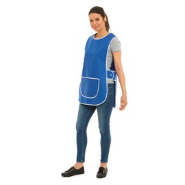 ER Direct Womens Home Work Kitchen Catering Cleaning Bar Plus Size Plain Coloured Large Pocket Side Fastening Tabard Apron (Royal Blue, XXL)