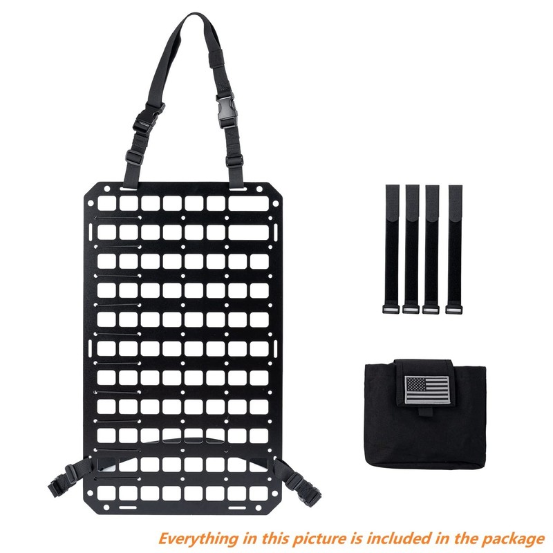 TACNEX Rigid MOLLE Panel for Vehicle Seat Back Organizer Aluminum