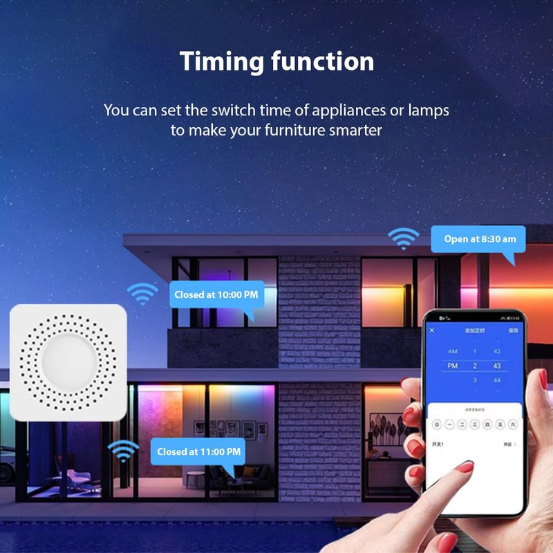 WiFi Switch Relay Module, 16A Wireless On/Off Device Dual Control