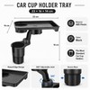 Car Cup Holder Expander with Food Tray – 360° Adjustable