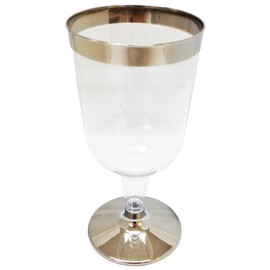 Nextline C-011 Plastic Silver Cups Plastic Wine Cups 220cc (Pack of 6) Disposable