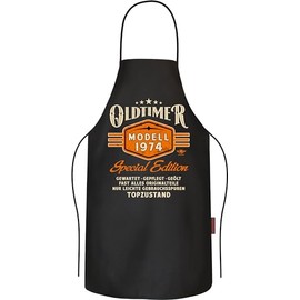 LOBO Barbecue Apron Cooking Apron Kitchen Apron Gift for 50th Birthday Made of Pure Cotton - Vintage Car Year of Manufacture 1974 in Top Condition, Oldtimer 1973