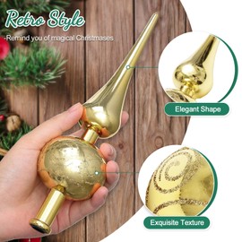 Starbover Christmas Tree Topper with Holder, Xmas Golden Tree Topper for Christmas Tree, Decorative Vintage Star Topper for Top of Christmas Tree Ornament for Home Holiday Party Indoor New Year