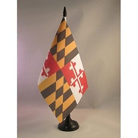 AZ FLAG - Tischflagge Maryland - 21x14 cm - Bundesstaat Maryland Tischfahne 14 x 21 Cm - Flaggen
