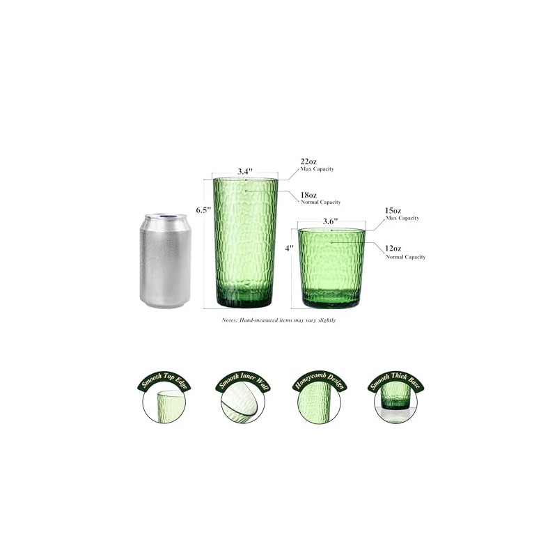 Vasos acrílicos coloridos de 22 onzas (juego de 8), vasos
