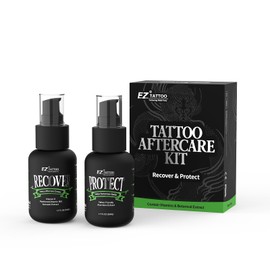 EZ Tattoo Aftercare Kit with 1.7OZ Tattoo Aftercare Cream & 1.7OZ Sunscreen SPF 30, Tattoo Aftercare and Sun Protection Bundle, Tattoo Supplies for Natural Repair and Accelerate Healing