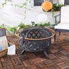 Safavieh PIT2003A Outdoor Collection Bryce Copper and Black Round Fire