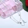 Yienate Necklace For Woman Teens Double-layer Simple Moon and Star