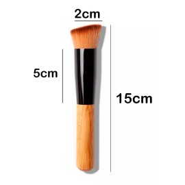 Veraly Brocha Maquillaje Para Base Punta Diagonal Agarre De Madera