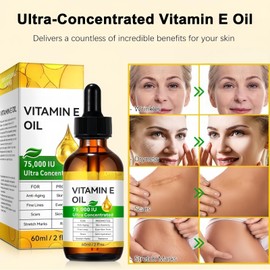 Vitamin E Oil for Skin, Hair & Face,Moisturizing and Firming Skin,Vitamin E for Scars Anti-Aging and Firming S/kin Anti-Drying Reducing Fine Lines,Effectively Improves Wrinkles,Suitable for All Sk/in