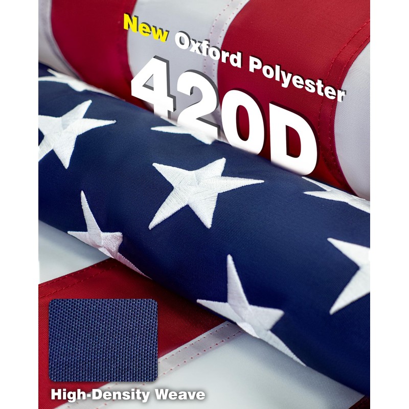 Heavy Duty 420D Oxford American Flag 2x3' with Embroidered Stars