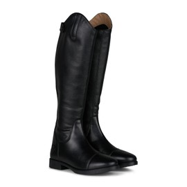 HORZE Rover Women's Synthetic Leather Dressage Tall Riding Boots | All-Weather, Water-Resistant with Rear Zipper - Black - 6.5R