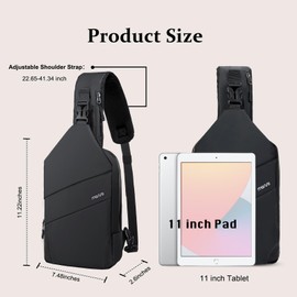 MOSISO Crossbody Sling Bag Small Sling Backpack for Men, Over Shoulder Bag Small Cross Body Chest Daypack Purse with Front Slanted Pocket for Travel Hiking Casual Commuting, Black