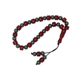 N115 33 Bead Worry Fidget Prayer Beads Tasbih Beads Polyester and Gemstone Beads Handmade by Jeannieparnell