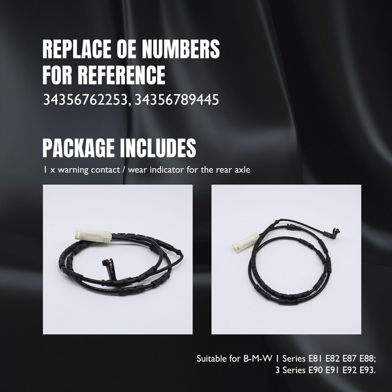 HISports Rear Brake Pad Sensor 34356789445, Replacement Part for Rear