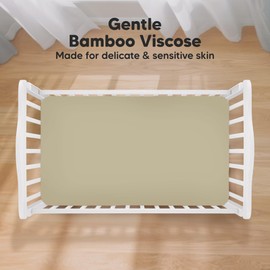2-Pack Crib Sheets for Boys, Girls - Viscose Derived from Bamboo Fitted Crib Sheet, Baby Crib Sheets Neutral, Crib Mattress Sheet, Toddler Bed Sheets, Baby Sheets for Crib Fitted Sheets (Lichen)