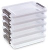 Bienvoun 5PCS Plastic Storage Bins with Lids Portable Project Case