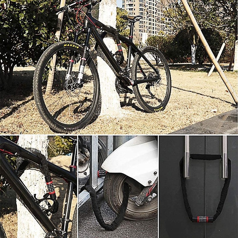 C&J Bicycle Lock, Security Anti-Theft Bicycle Chain Lock - No